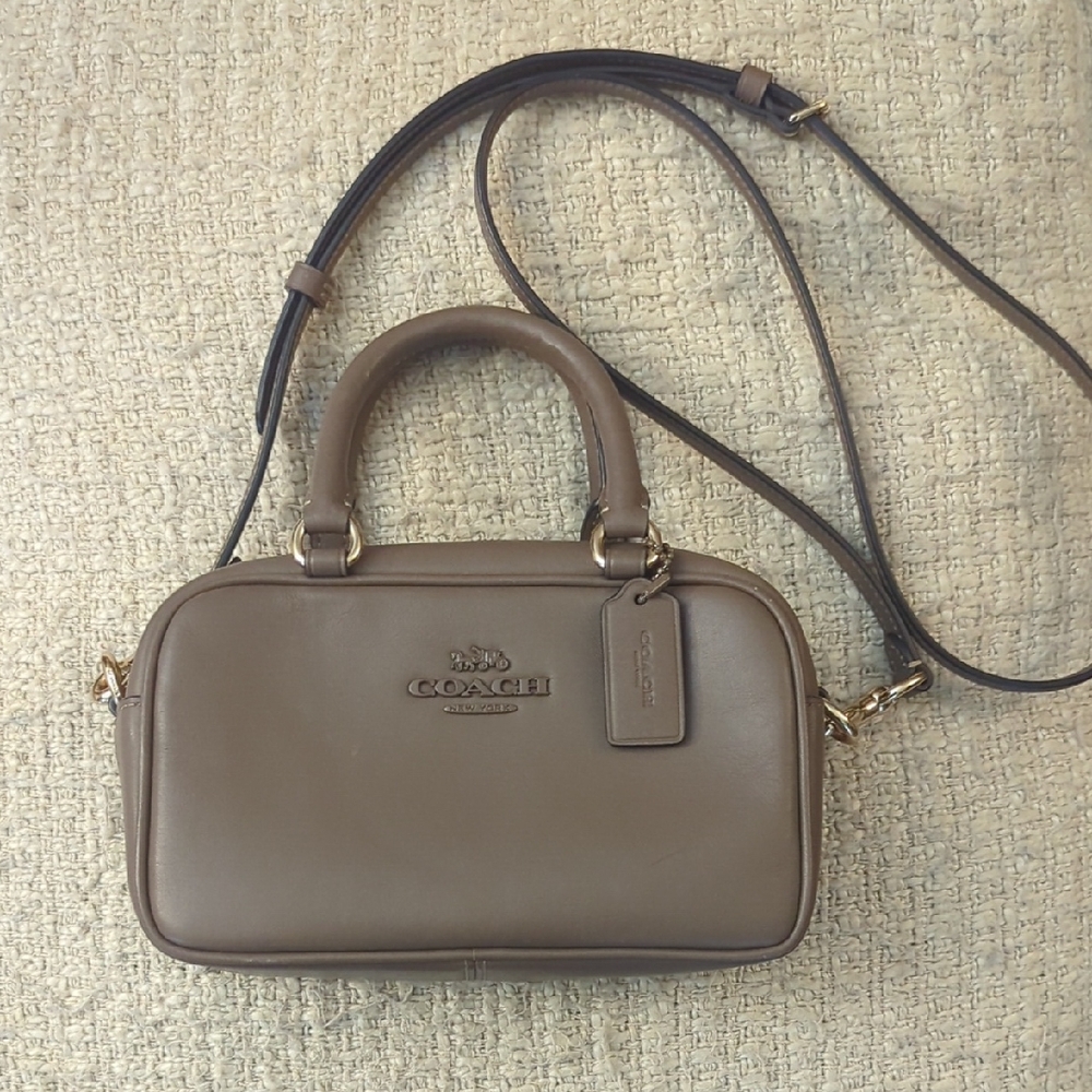 Coach Brown Leather Dome Crossbody Satchel